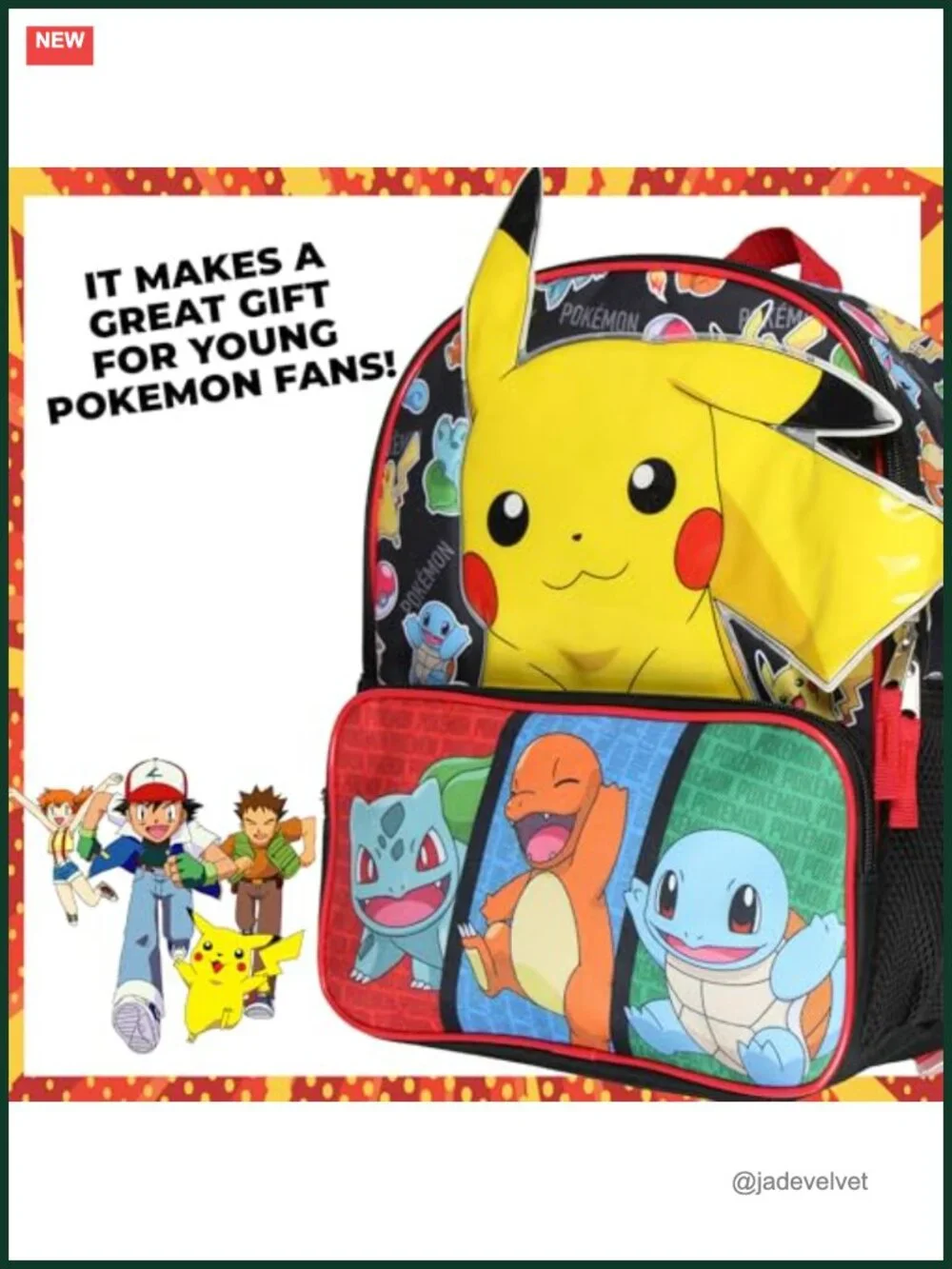 Pokemon 3D Pikachu Kids Backpack with Water Bottle Pockets Laptop School Bag -